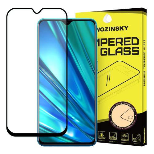Wozinsky Tempered Glass Full Glue Super Tough Full Coveraged with Frame Case Friendly for Realme 5 Pro black