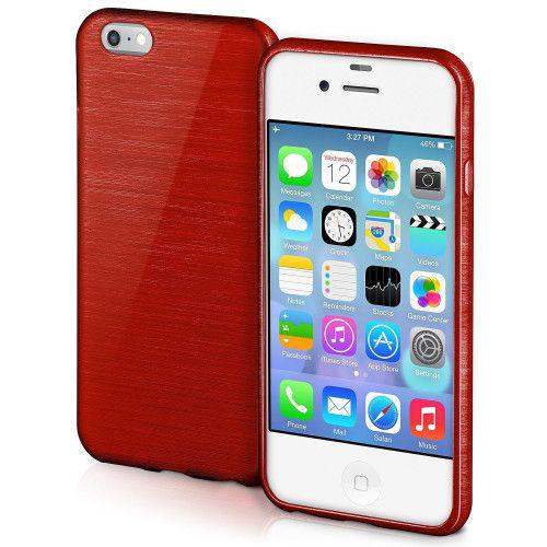 Θήκη Jelly Brush TPU για iPhone 4 / 4s κόκκινου χρώματος
