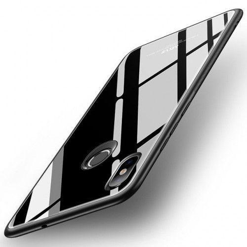 Θήκη MSVII Tempered Glass Case Durable Cover with Tempered Glass Back για Xiaomi Mi8 black