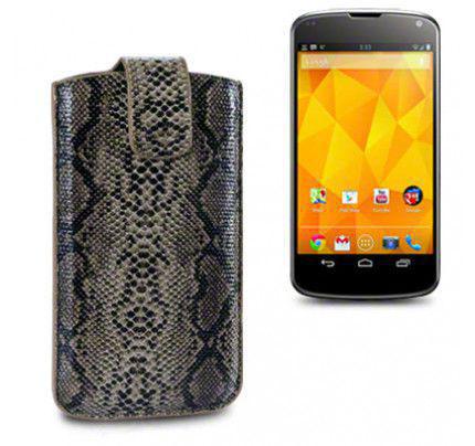 Θήκη Universal Phone Leather Pouch Case Snakeskin by Warp size XL για I9500 Galaxy S4, Xperia S ,Lumia 920