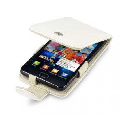 Θήκη Flip Genuine Leather White για Samsung Galaxy S2 i9100 by Warp