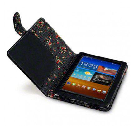 Θήκη Samsung P6800 Galaxy Tab 7.7 PU Leather Wallet Case by Warp - Black Floral