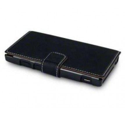 Θήκη για Sony Xperia Sola MT27i Low Profile Wallet PU Leather Black+Φιλμ Προστασίας Οθόνης 