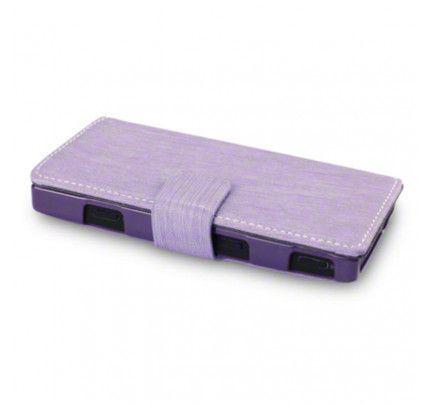 Θήκη για Sony Xperia U ST25i Low Profile Wallet PU Leather Purple+Φιλμ Προστασίας Οθόνης 