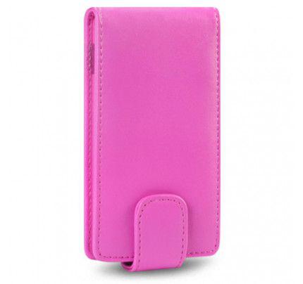 Θήκη Flip για Sony Xperia Sola MT27I σε ρόζ χρώμα και Φίλμ Προστασίας Οθόνης