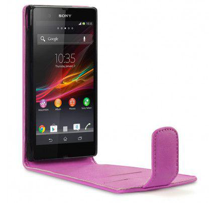 Θήκη για Sony Xperia Z Leather Flip hot pink