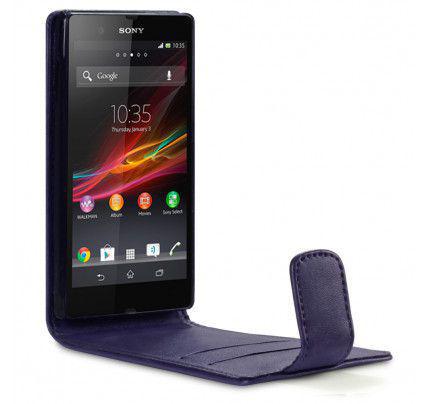 Θήκη για Sony Xperia Z Leather Flip Purple