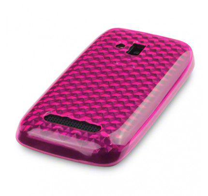 Θήκη TPU Gel για Nokia Lumia 610 Pink by Warp+Φιλμ Προστασίας Οθόνης 