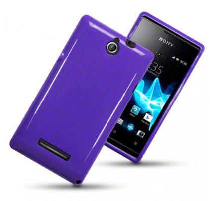 Θήκη TPU Gel για Sony Xperia E C1505 Solid purple +Φιλμ Προστασίας Οθόνης