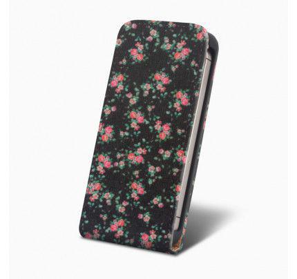 Θήκη Flip Dark Flowers για Sony Xperia E4