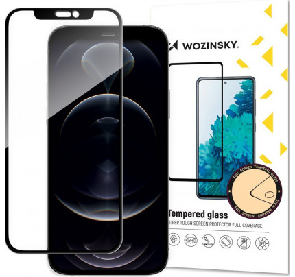 Wozinsky Tempered Glass Full Glue Super Tough Full Coveraged with Frame Case Friendly for iPhone 13 Pro Max black