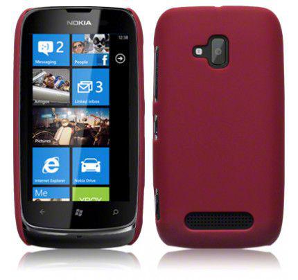 Θήκη για Nokia Lumia 610 Rubberised Hard Back Cover Red 
