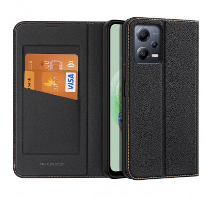Dux Ducis Skin X2 Case For Xiaomi Redmi Note 12 5G / Poco X5 5G Cover Flip Wallet Stand Black
