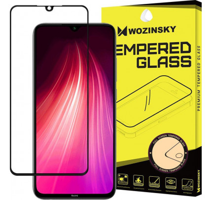 Wozinsky Tempered Glass Full Glue Full Coveraged with Frame Case Friendly for Xiaomi Redmi Note 8 black