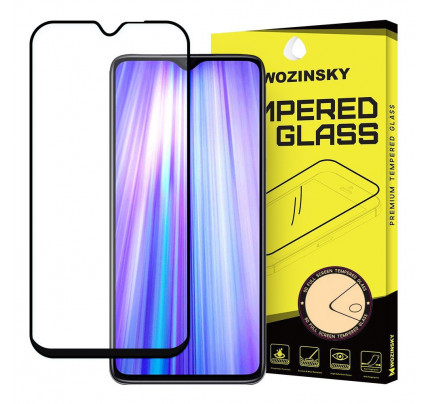 Wozinsky Tempered Glass Full Glue Full Coveraged with Frame Case Friendly for Xiaomi Redmi Note 8 Pro black