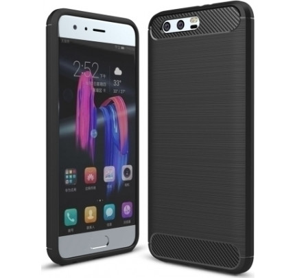 Θήκη OEM Brushed Carbon Flexible Cover TPU για Huawei Honor 9 μαύρου χρώματος