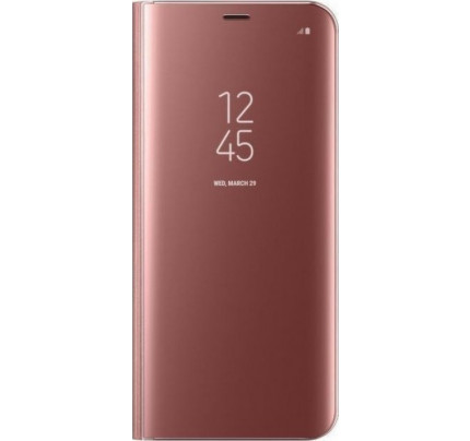 Θήκη OEM Clear View Standing Cover για Samsung Galaxy A50 rose gold