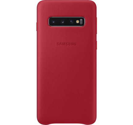 Samsung Original EF-VG975LREGW Leather Cover Galaxy S10 PLUS red