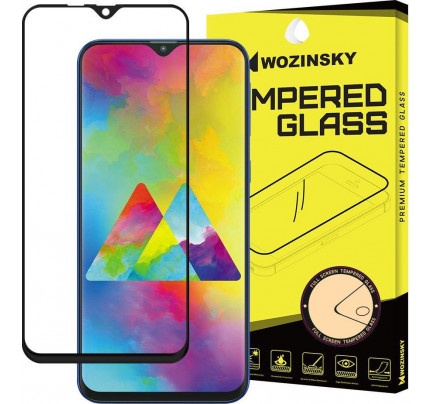 Wozinsky Tempered Glass Full Glue Full Coveraged with Frame Case Friendly for Samsung Galaxy M20 black