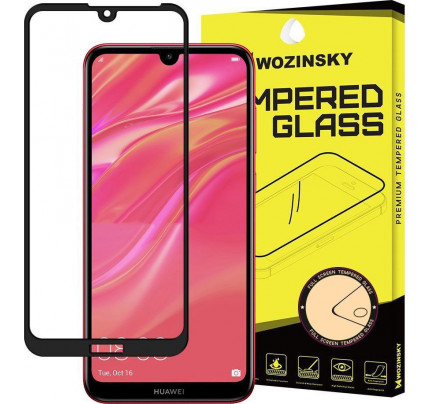 Wozinsky Tempered Glass Full Glue Super Tough Full Coveraged with Frame Case Friendly for Huawei Y5 2019 black