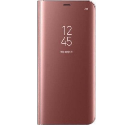 Θήκη OEM Clear View Standing Cover για Samsung Galaxy A10 rose gold