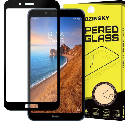 Wozinsky Tempered Glass Full Glue Super Tough Full Coveraged with Frame Case Friendly for Xiaomi Redmi 7A black