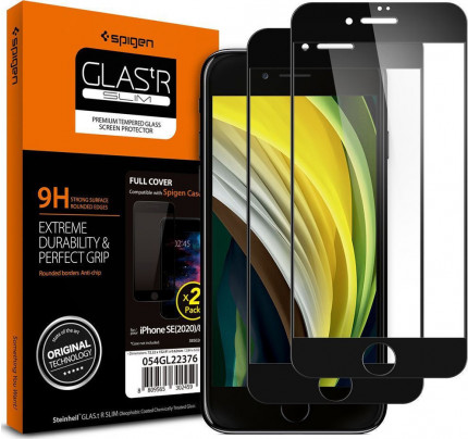 Spigen GLAS.tR Full Cover AGL01315 iPhone SE 2020 / 8 / 7 Premium Tempered Glass Screen Protector