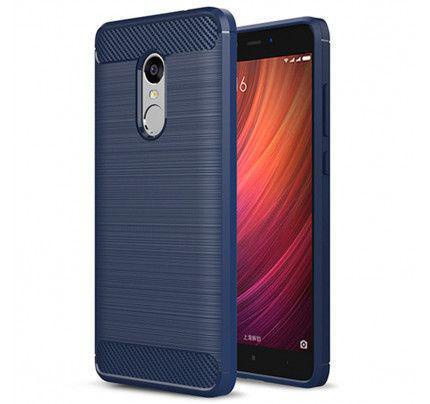 Θήκη OEM Brushed Carbon Case Flexible Cover TPU Case for Xiaomi Redmi Note 4 μπλε χρώματος