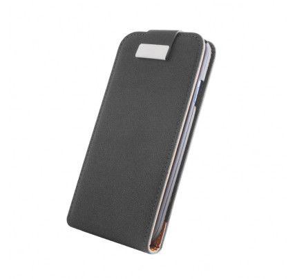 Θήκη Leather Flip Metal Black για Samsung Galaxy Core i8260 / i8262+Φιλμ Προστασίας Οθόνης 