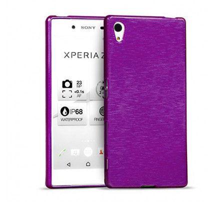 Θήκη Jelly Brush TPU για Sony Xperia Z5 μωβ χρώματος