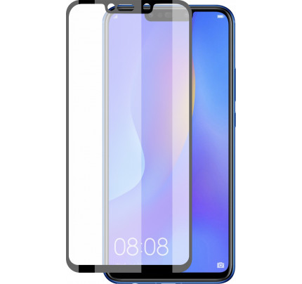Tempered Glass Full Glue Full Coveraged with Frame Case Friendly for Huawei P Smart Plus black
