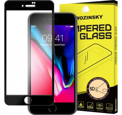 Wozinsky PRO+ Tempered Glass 5D Full Glue Super Tough Full Coveraged with Frame for Apple iPhone SE 2020 / iPhone 8 / iPhone 7 black