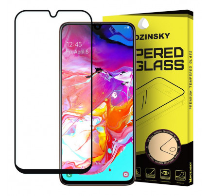 Wozinsky Tempered Glass Full Glue Super Tough Full Coveraged with Frame Case Friendly for Samsung Galaxy A70 black