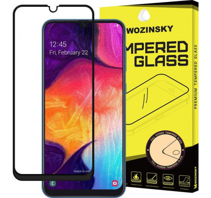 Wozinsky Tempered Glass Full Glue Super Tough Full Coveraged with Frame Case Friendly for Samsung Galaxy A50 / Galaxy A30 black