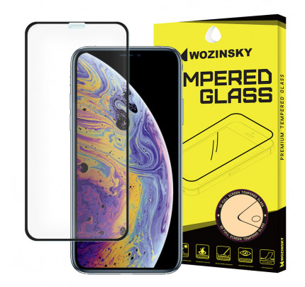 Wozinsky Tempered Glass Full Glue Super Tough Full Coveraged with Frame Case Friendly for Apple iPhone 11 Pro / iPhone XS / iPhone X black