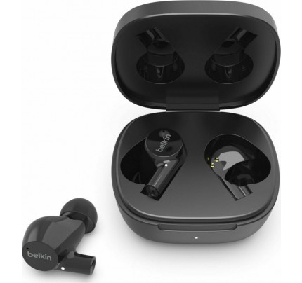 Belkin Soundform Rise In-ear Bluetooth Handsfree Ακουστικά με Αντοχή στον Ιδρώτα και Θήκη Φόρτισης Μαύρα