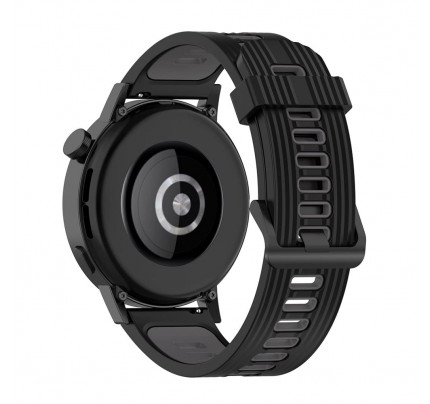 Techsuit - Watchband W002 - Samsung Galaxy Watch (46mm) / Watch 3 / Gear S3, Huawei Watch GT / GT 2 / GT 2e / GT 2 Pro / GT 3 (46 mm) - Black