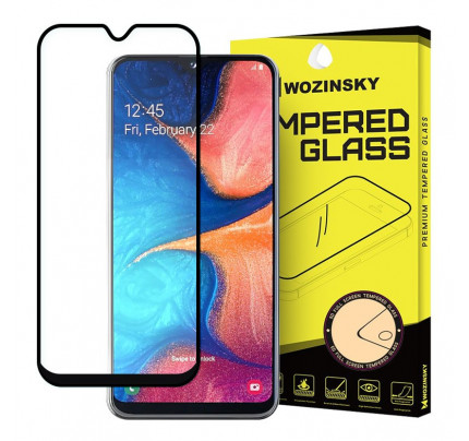 Wozinsky Tempered Glass Full Glue Full Coveraged with Frame Case Friendly for Samsung Galaxy A20e black