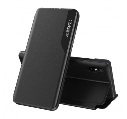 Eco Leather View Case elegant bookcase type case with kickstand for Xiaomi Poco X3 NFC black