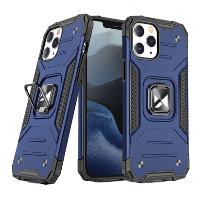 Wozinsky Ring Armor Case Kickstand Tough Rugged Cover for iPhone 12 Pro / iPhone 12 blue