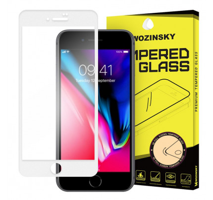 Wozinsky Tempered Glass Full Glue Full Coveraged with Frame Case Friendly for iPhone 8 / iPhone 7 white