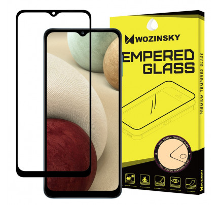Wozinsky Tempered Glass Full Glue Super Tough or Full Coveraged with Frame Case Friendly for Samsung Galaxy A12 black