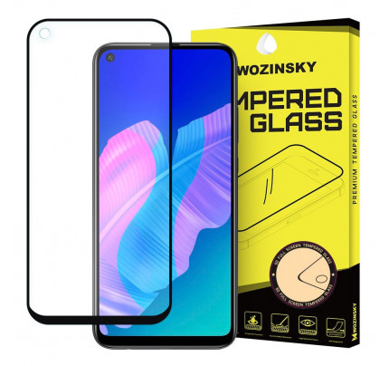 Wozinsky Tempered Glass Full Glue Super Tough Full Coveraged with Frame Case Friendly for Huawei P40 Lite E black