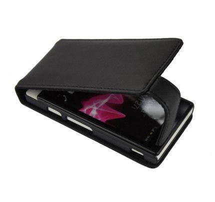 Θήκη Flip για Sony Xperia Sola MT27I black+ Φιλμ Προστασίας Οθόνης