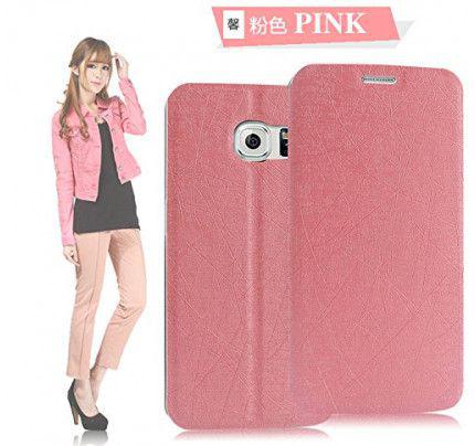 Θήκη Pudini Folio για Samsung Galaxy S6 Edge G925 ροζ χρώματος