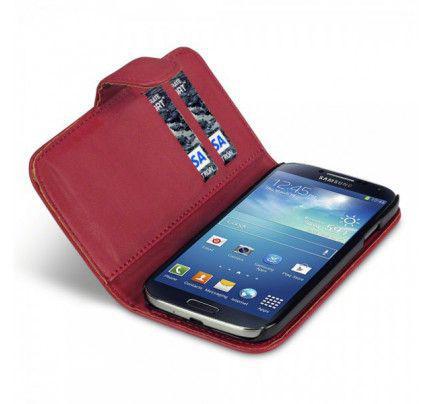 Θήκη για Samsung Galaxy S4 I9500 Leather Wallet Red+ Φιλμ Προστασίας Οθόνης 