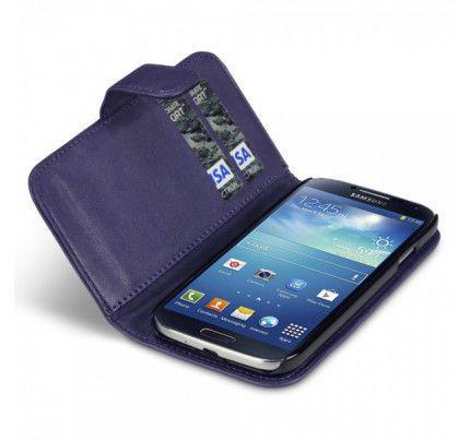 Θήκη για Samsung Galaxy S4 I9500 Leather Wallet Purple+ Φιλμ Προστασίας Οθόνης 