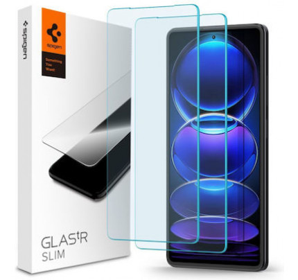 Spigen GLAS.tR SLIM Tempered Glass 2τμχ (Xiaomi Redmi Note 12 Pro 5 G, 12 Pro+ Plus, Poco X5 Pro 5 G)