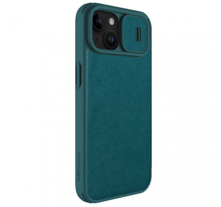 Nillkin Qin Book PRO Plain Leather Case for Apple iPhone 15 Exuberant Green