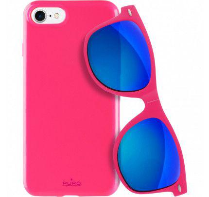 Puro Sunny Kit Gift Set - Plasma Case iPhone 7 + Folding Sunglasses pink